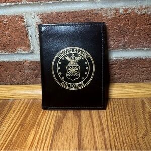 United States Air Force BiFold Wallet Black Genuine Cowhide Made in USA Military